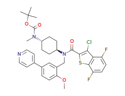 trans-tert-butyl {4-[(3-chloro-4,7-difluoro-benzo[b]thiophene-2-carbonyl)-(2-methoxy-5-pyridin-4-yl-benzyl)-amino]-cyclohexyl}-methyl-carbamate
